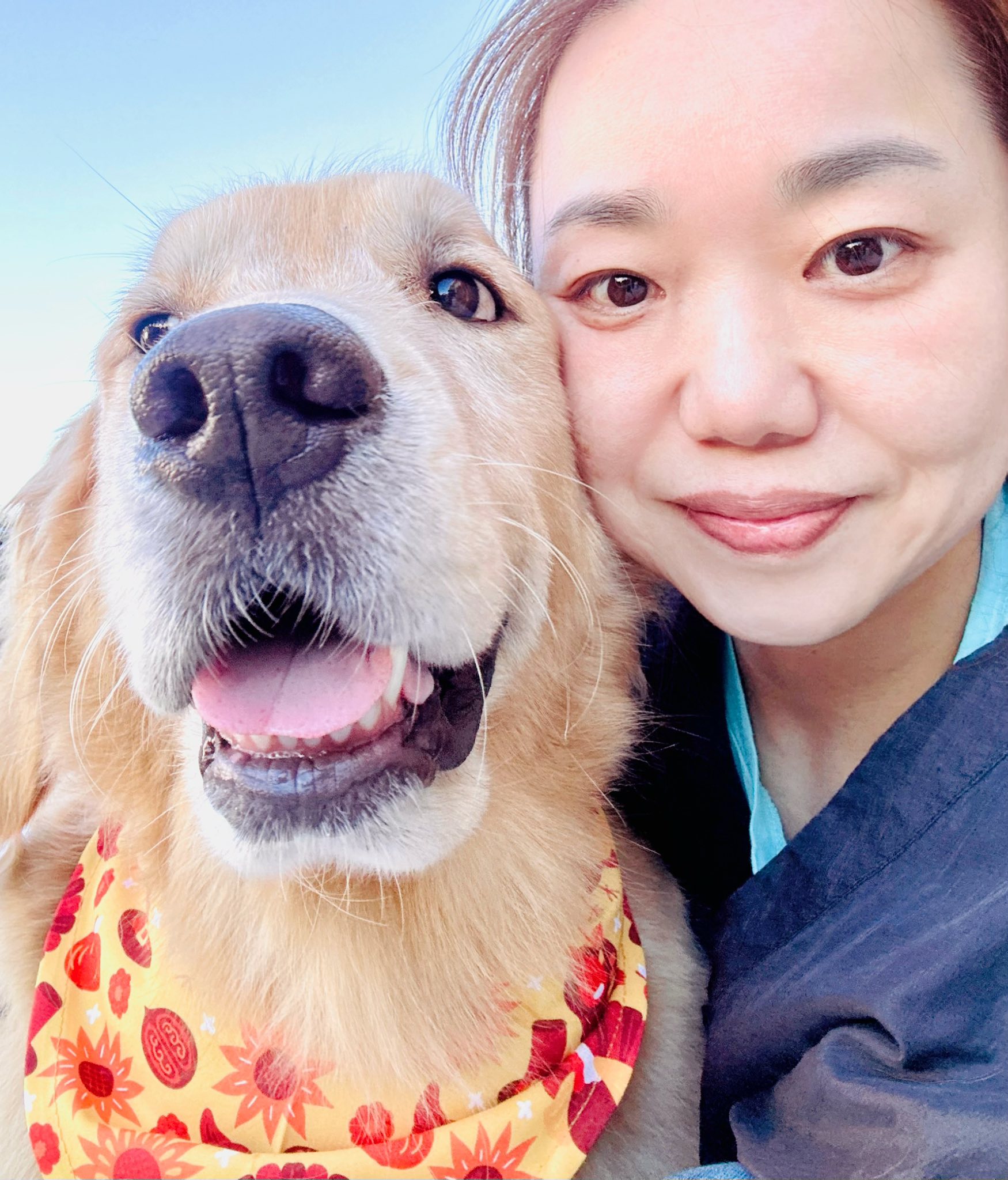 Rumi with a happy client